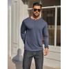 imageCOOFANDY Mens Henley Shirt Long Sleeve Casual Stretch Solid TShirts Fashion Pullover Lightweight Fall TopsNavy Blue