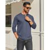 imageCOOFANDY Mens Henley Shirt Long Sleeve Casual Stretch Solid TShirts Fashion Pullover Lightweight Fall TopsNavy Blue