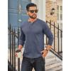 imageCOOFANDY Mens Henley Shirt Long Sleeve Casual Stretch Solid TShirts Fashion Pullover Lightweight Fall TopsNavy Blue