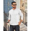 imageCOOFANDY Mens Henley Shirt Long Sleeve Casual Stretch Solid TShirts Fashion Pullover Lightweight Fall TopsWhite