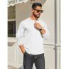imageCOOFANDY Mens Henley Shirt Long Sleeve Casual Stretch Solid TShirts Fashion Pullover Lightweight Fall TopsWhite