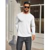imageCOOFANDY Mens Henley Shirt Long Sleeve Casual Stretch Solid TShirts Fashion Pullover Lightweight Fall TopsWhite