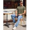 imageCOOFANDY Mens Henley Shirts Short Sleeve Casual Tee Summer Button Henley Soild T ShirtsArmy Green