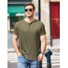 imageCOOFANDY Mens Henley Shirts Short Sleeve Casual Tee Summer Button Henley Soild T ShirtsArmy Green