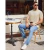 imageCOOFANDY Mens Henley Shirts Short Sleeve Casual Tee Summer Button Henley Soild T ShirtsBeige