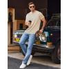 imageCOOFANDY Mens Henley Shirts Short Sleeve Casual Tee Summer Button Henley Soild T ShirtsBeige