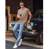 imageCOOFANDY Mens Henley Shirts Short Sleeve Casual Tee Summer Button Henley Soild T ShirtsKhaki
