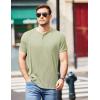 imageCOOFANDY Mens Henley Shirts Short Sleeve Casual Tee Summer Button Henley Soild T ShirtsLight Green