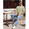imageCOOFANDY Mens Henley Shirts Short Sleeve Casual Tee Summer Button Henley Soild T ShirtsLight Green