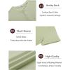 imageCOOFANDY Mens Henley Shirts Short Sleeve Casual Tee Summer Button Henley Soild T ShirtsLight Green