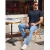 imageCOOFANDY Mens Henley Shirts Short Sleeve Casual Tee Summer Button Henley Soild T ShirtsNavy Blue