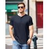 imageCOOFANDY Mens Henley Shirts Short Sleeve Casual Tee Summer Button Henley Soild T ShirtsNavy Blue