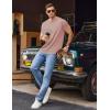 imageCOOFANDY Mens Henley Shirts Short Sleeve Casual Tee Summer Button Henley Soild T ShirtsPink