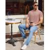 imageCOOFANDY Mens Henley Shirts Short Sleeve Casual Tee Summer Button Henley Soild T ShirtsPink