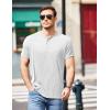 imageCOOFANDY Mens Henley Shirts Short Sleeve Casual Tee Summer Button Henley Soild T ShirtsWhite