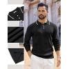 imageCOOFANDY Mens Knit Polo Sweaters Long Sleeve Vintage Polos Casual Dress Pullover Old Money TopsBlack