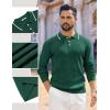 imageCOOFANDY Mens Knit Polo Sweaters Long Sleeve Vintage Polos Casual Dress Pullover Old Money TopsDark Green