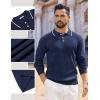 imageCOOFANDY Mens Knit Polo Sweaters Long Sleeve Vintage Polos Casual Dress Pullover Old Money TopsNavy Blue