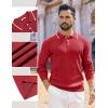 imageCOOFANDY Mens Knit Polo Sweaters Long Sleeve Vintage Polos Casual Dress Pullover Old Money TopsRed