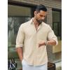 imageCOOFANDY Mens Long Sleeve Button Down Shirt Casual Untucked Shirts for Men Oxford Dress ShirtsBeige