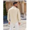imageCOOFANDY Mens Long Sleeve Button Down Shirt Casual Untucked Shirts for Men Oxford Dress ShirtsBeige
