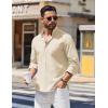 imageCOOFANDY Mens Long Sleeve Button Down Shirt Casual Untucked Shirts for Men Oxford Dress ShirtsBeige