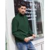imageCOOFANDY Mens Quarter Zip Pullover Sweatshirts Lightweight Long Sleeve Mock Neck Sweater PoloArmy Green