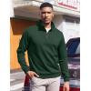 imageCOOFANDY Mens Quarter Zip Pullover Sweatshirts Lightweight Long Sleeve Mock Neck Sweater PoloArmy Green