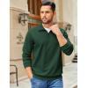 imageCOOFANDY Mens Quarter Zip Pullover Sweatshirts Lightweight Long Sleeve Mock Neck Sweater PoloArmy Green
