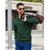 imageCOOFANDY Mens Quarter Zip Pullover Sweatshirts Lightweight Long Sleeve Mock Neck Sweater PoloArmy Green