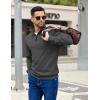 imageCOOFANDY Mens Quarter Zip Pullover Sweatshirts Lightweight Long Sleeve Mock Neck Sweater PoloDark Grey