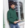 imageCOOFANDY Mens Quarter Zip Pullover Sweatshirts Lightweight Long Sleeve Mock Neck Sweater PoloGreen