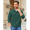 imageCOOFANDY Mens Quarter Zip Pullover Sweatshirts Lightweight Long Sleeve Mock Neck Sweater PoloGreen