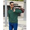 imageCOOFANDY Mens Quarter Zip Pullover Sweatshirts Lightweight Long Sleeve Mock Neck Sweater PoloGreen