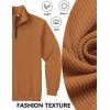 imageCOOFANDY Mens Quarter Zip Pullover Sweatshirts Lightweight Long Sleeve Mock Neck Sweater PoloLight Brown