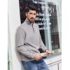 imageCOOFANDY Mens Quarter Zip Pullover Sweatshirts Lightweight Long Sleeve Mock Neck Sweater PoloLight Grey