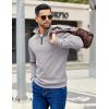 imageCOOFANDY Mens Quarter Zip Pullover Sweatshirts Lightweight Long Sleeve Mock Neck Sweater PoloLight Grey