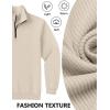 imageCOOFANDY Mens Quarter Zip Pullover Sweatshirts Lightweight Long Sleeve Mock Neck Sweater PoloLight Khaki