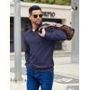 imageCOOFANDY Mens Quarter Zip Pullover Sweatshirts Lightweight Long Sleeve Mock Neck Sweater PoloNavy Blue
