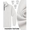 imageCOOFANDY Mens Quarter Zip Pullover Sweatshirts Lightweight Long Sleeve Mock Neck Sweater PoloWhite