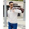 imageCOOFANDY Mens Quarter Zip Pullover Sweatshirts Lightweight Long Sleeve Mock Neck Sweater PoloWhite