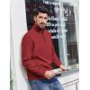 imageCOOFANDY Mens Quarter Zip Pullover Sweatshirts Lightweight Long Sleeve Mock Neck Sweater PoloWine Red