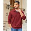 imageCOOFANDY Mens Quarter Zip Pullover Sweatshirts Lightweight Long Sleeve Mock Neck Sweater PoloWine Red