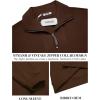 imageCOOFANDY Mens Quarter Zip Up Pullover Mock Neck Long Sleeve Sweater Casual Corduroy Polo SweatshirtDark Brown