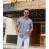 imageCOOFANDY Mens Stretch Dress Shirts Short Sleeve Wrinkle Free Casual Button Down ShirtsBlue Pattern