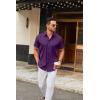 imageCOOFANDY Mens Stretch Dress Shirts Short Sleeve Wrinkle Free Casual Button Down ShirtsPurple