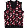 imageCOOFANDY Mens Sweater Vest V Neck Sleeveless Sweater Slim Fit Casual Knitted Pullover SweaterArgyle Black Red