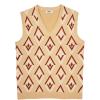 imageCOOFANDY Mens Sweater Vest V Neck Sleeveless Sweater Slim Fit Casual Knitted Pullover SweaterArgyle Khaki