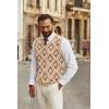 imageCOOFANDY Mens Sweater Vest V Neck Sleeveless Sweater Slim Fit Casual Knitted Pullover SweaterArgyle Khaki