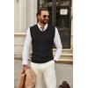 imageCOOFANDY Mens Sweater Vest V Neck Sleeveless Sweater Slim Fit Casual Knitted Pullover SweaterBlack